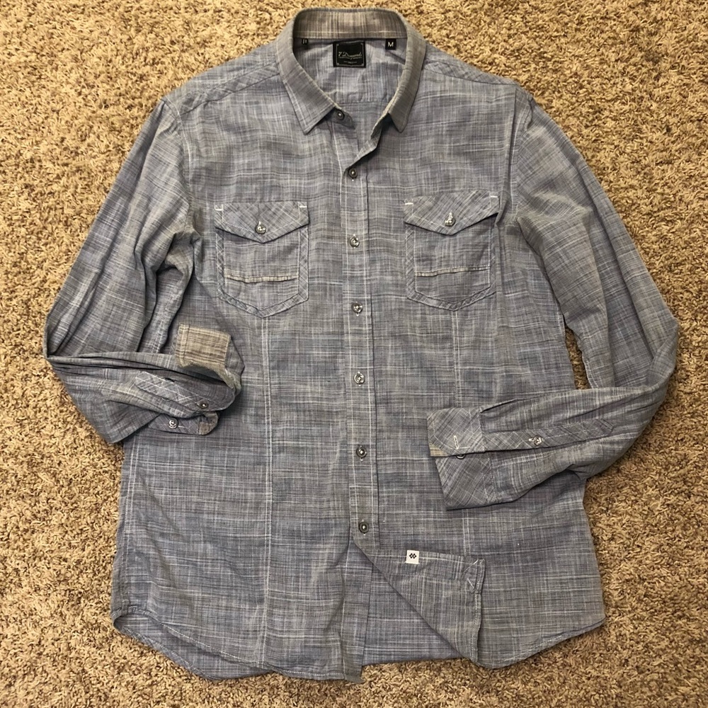 Mens 7Diamonds Casual Button Up Shirt Medium